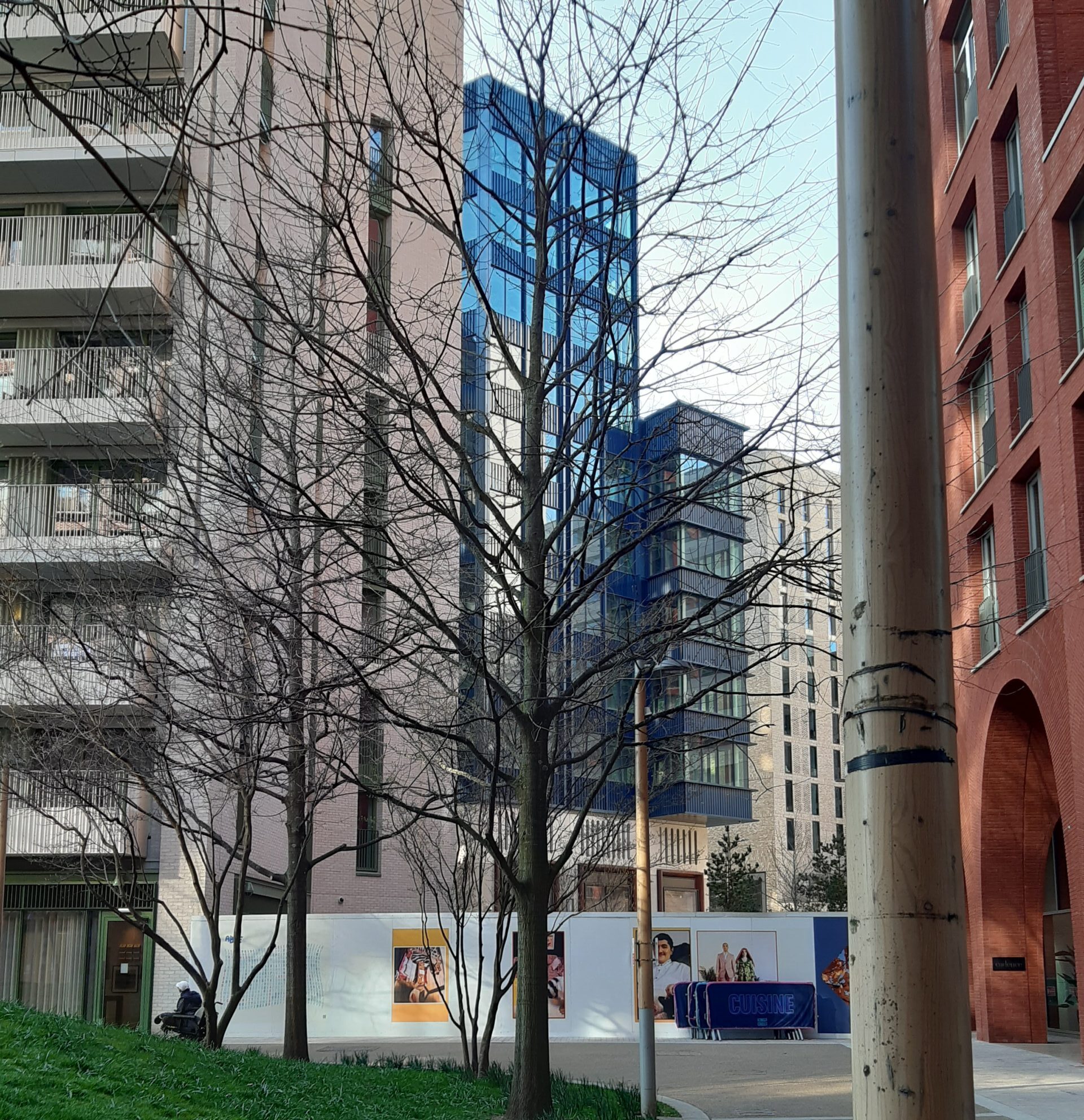 New building design, different colours and styles