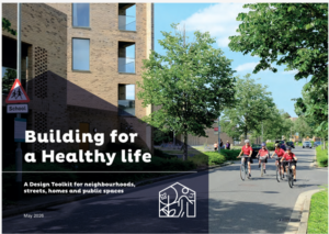flats with cyclists going by